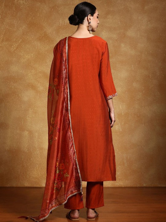 House of Pataudi Embroidered Straight Kurta