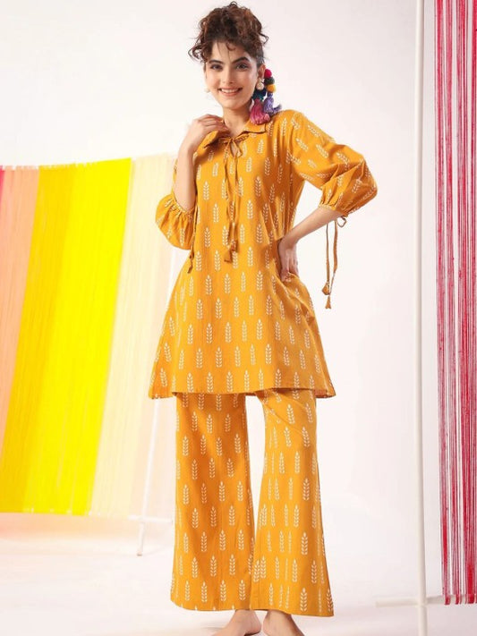 Jade & Julie Printed Pure Cotton Top & Trousers Co-Ords