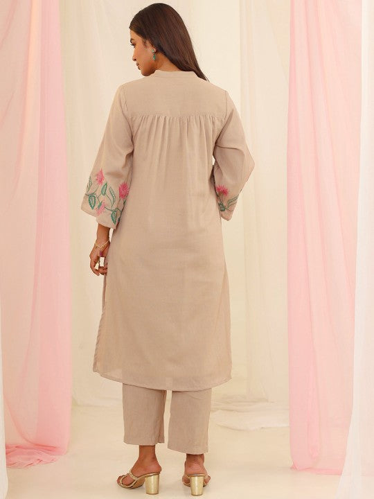AUTUMN LANE Purna Mouse Embroidered Pure Cotton Tunic With Palazzo Set