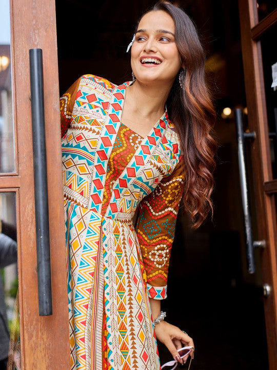 HERE&NOW Women Printed Ethnic Dress