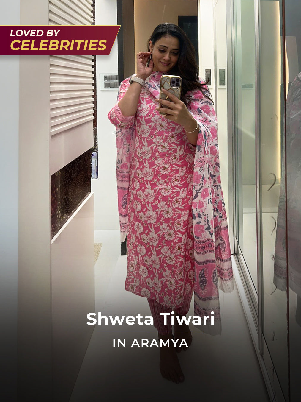 Soft Cotton Floral Straight Pink Kurta