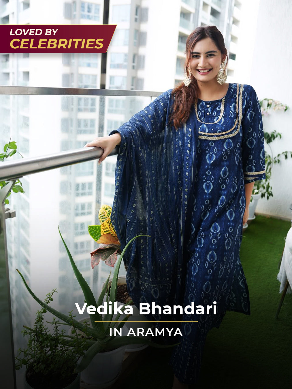 Embroidered Soft Cotton Ikat Straight Indigo blue Kurta