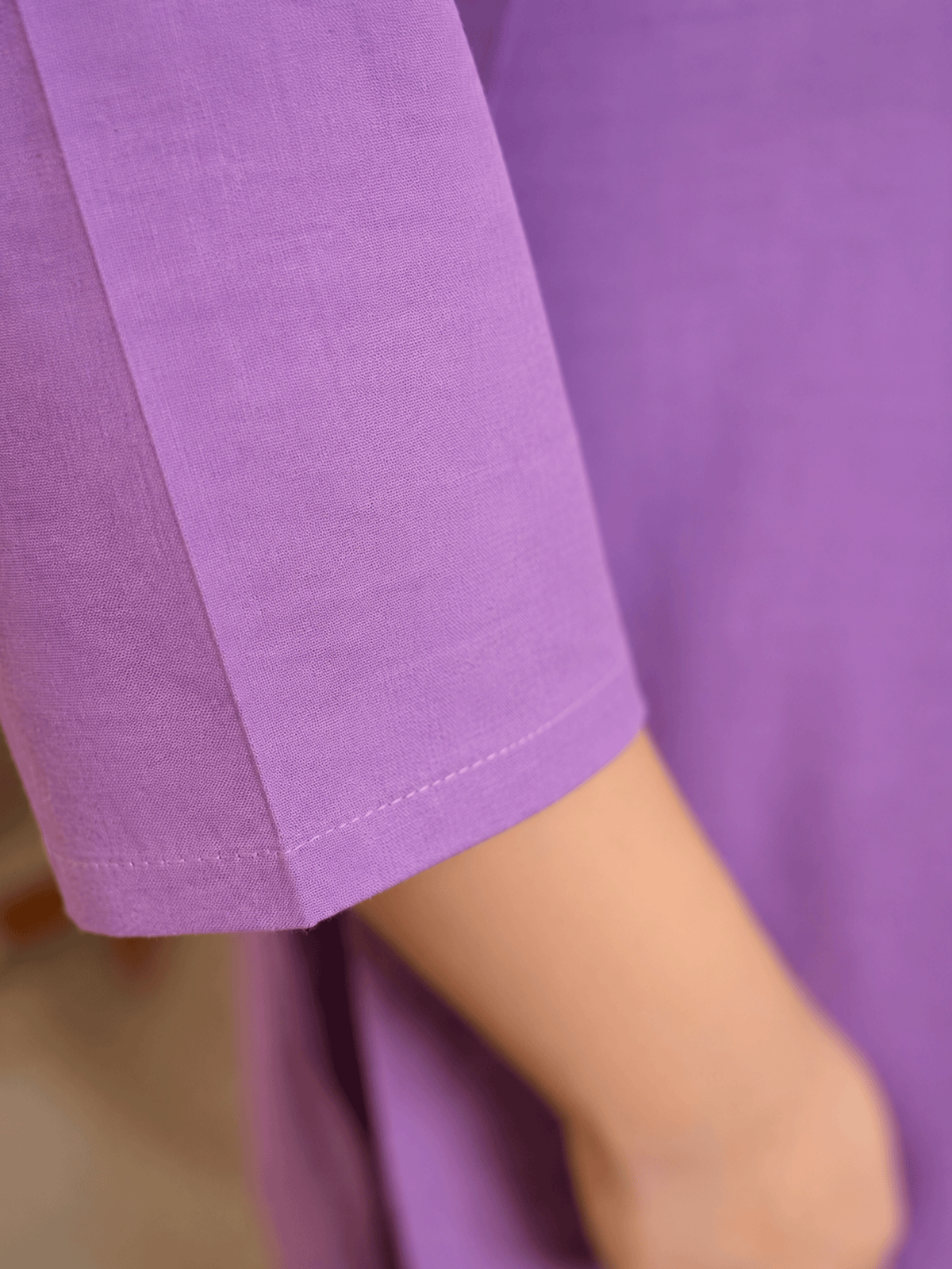Soft Cotton Solid Straight Purple Kurta