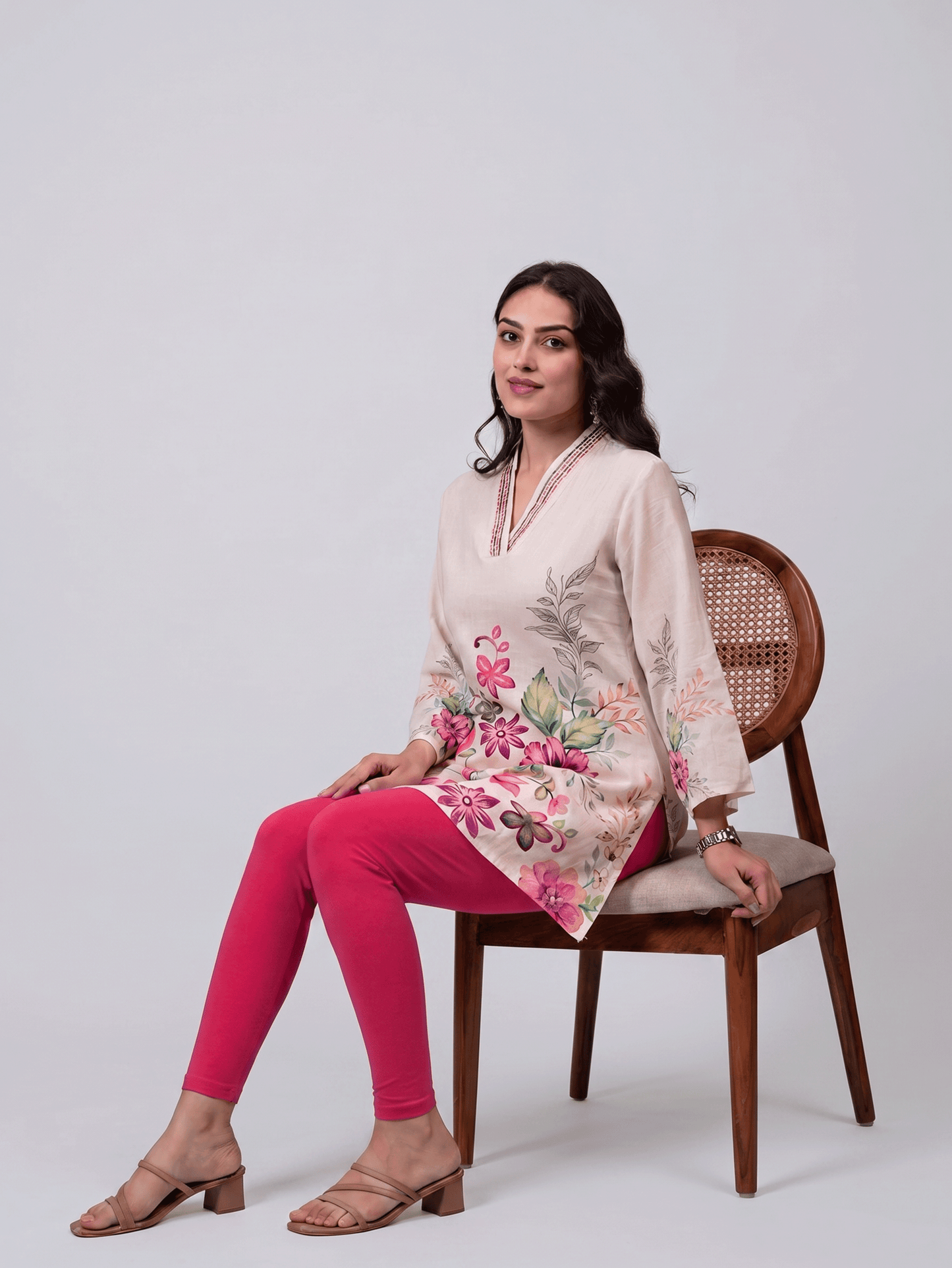 Knit Solid Fuchsia Leggings