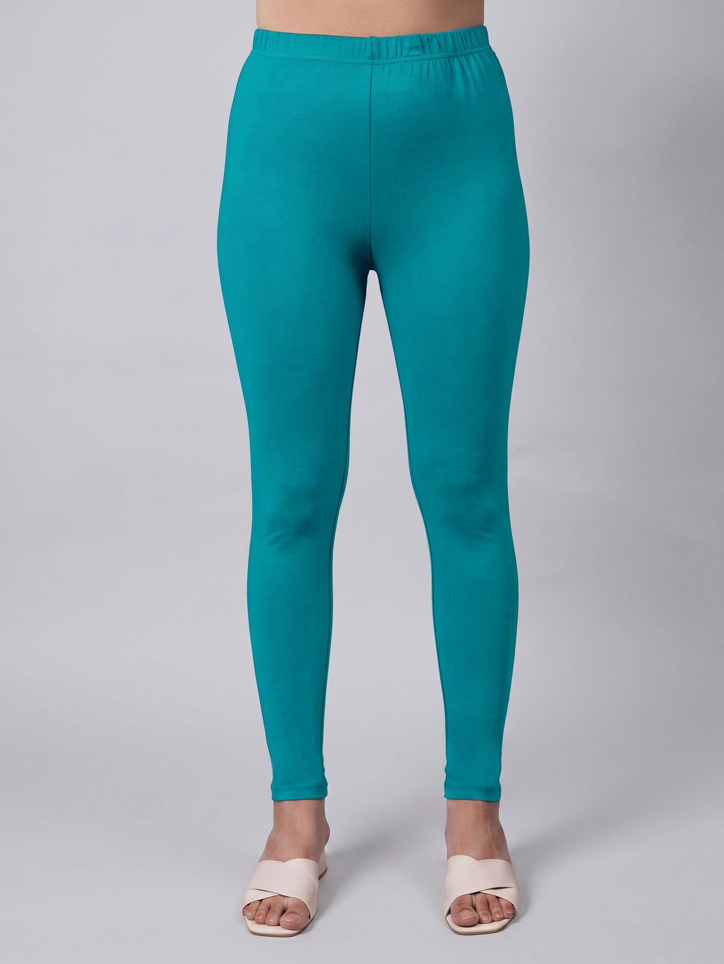 Knit Solid Turquoise Leggings