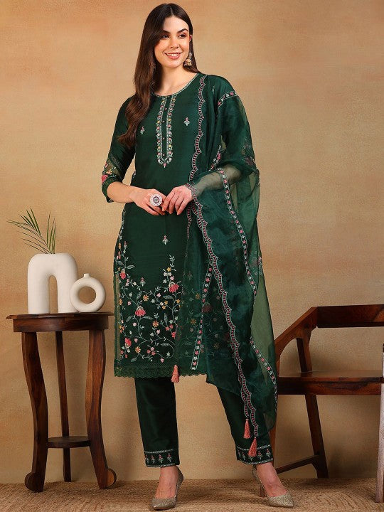 House of Pataudi Embroidered Thread Work Kurta