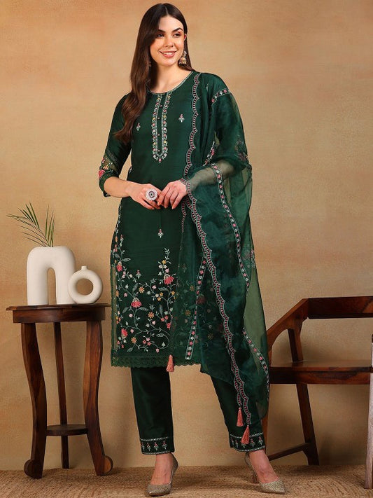 House of Pataudi Embroidered Thread Work Kurta