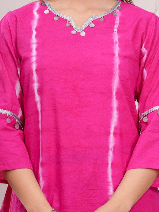 AUTUMN LANE Women Regular Pure Cotton Kurta with Trousers & With Dupatta