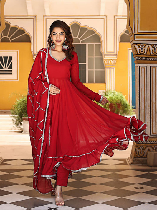 ASHEERA Women Regular Gotta Patti Kurta with Trousers & With Dupatta
