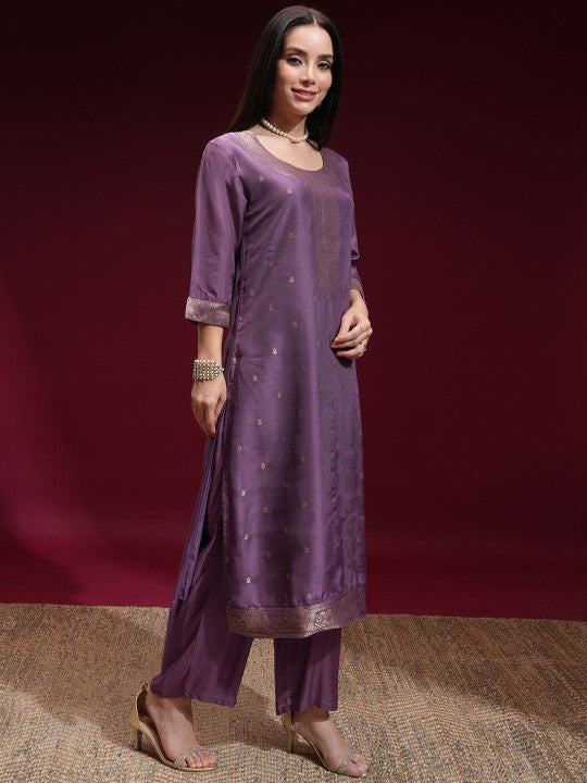 Vishudh Women Ethnic Motifs Regular Kurta With Trousers Dupatta
