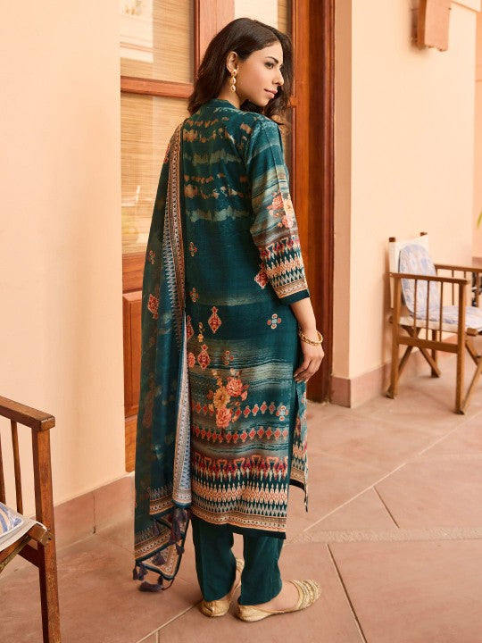 WOMEN PLUS Ethnic Motifs Printed Regular Mirror Work Kurta With Trousers & Dupatta