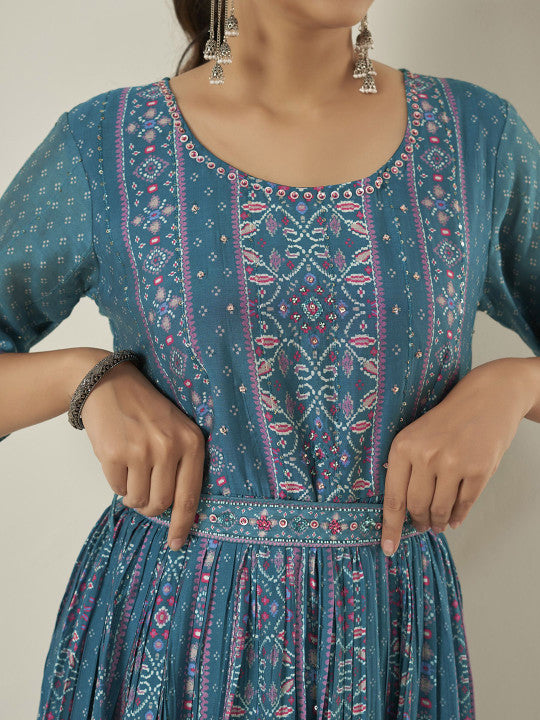Anouk Ethnic Motifs Printed Anarkali Maxi Ethnic Dress