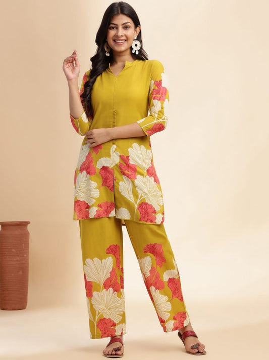 GULMEHAK Floral Printed Cotton Tunic & Palazzos