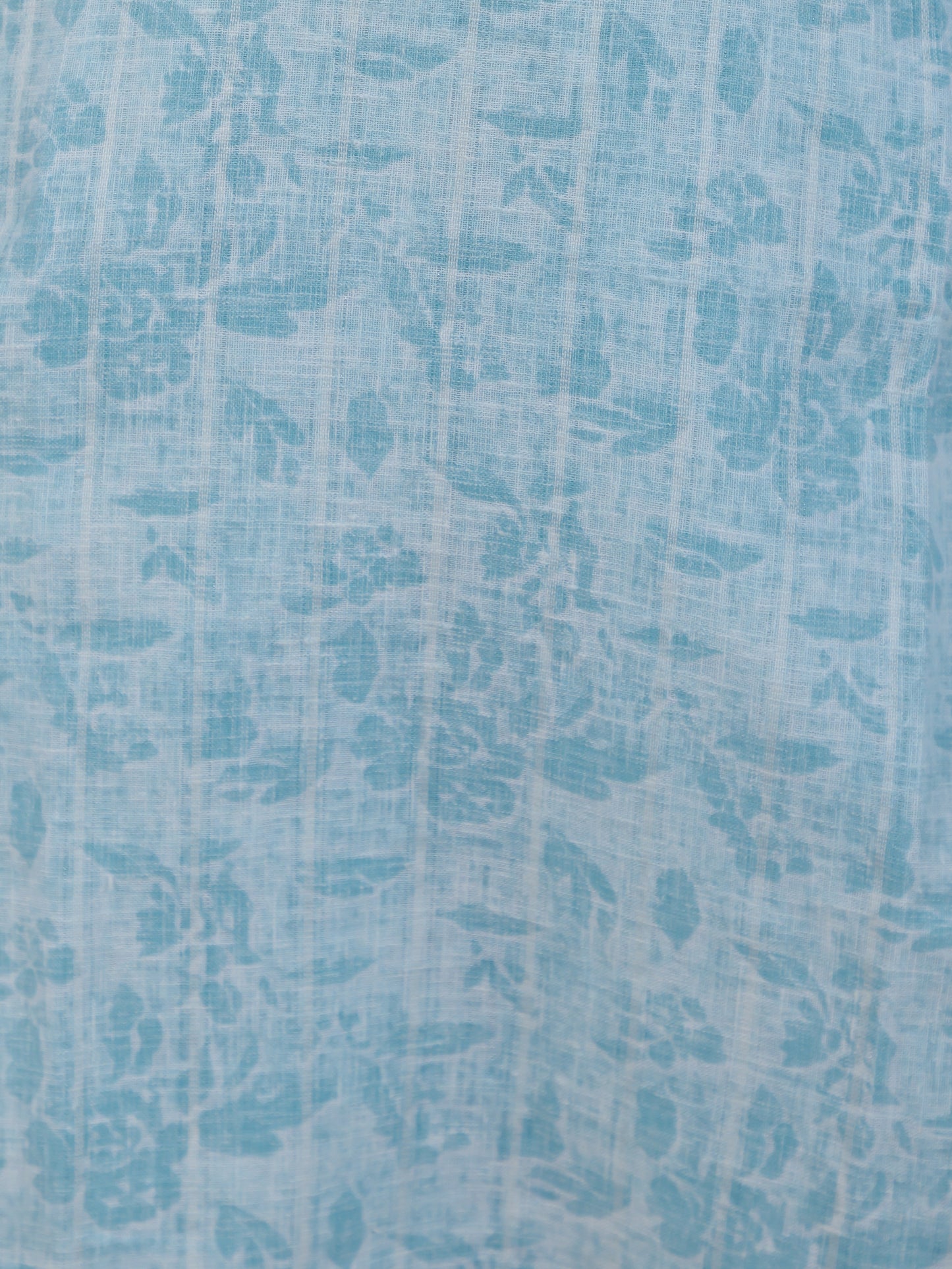 Embroidered Sky Blue Floral Cotton Blend Straight Kurta