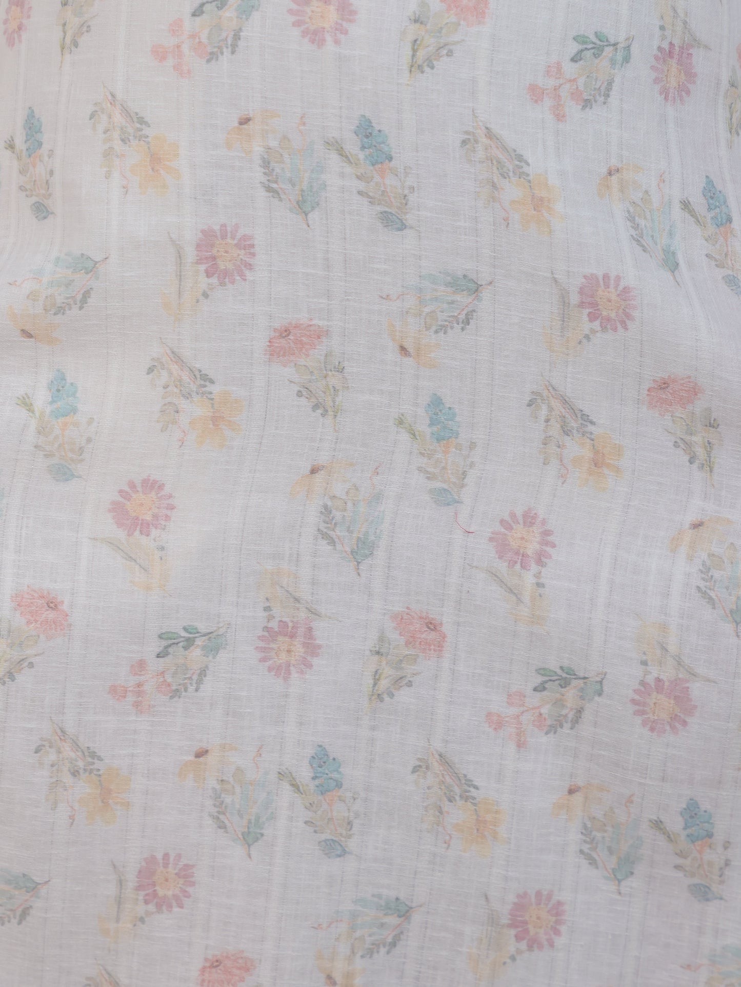 Embroidered White Floral Cotton Blend Straight Kurta