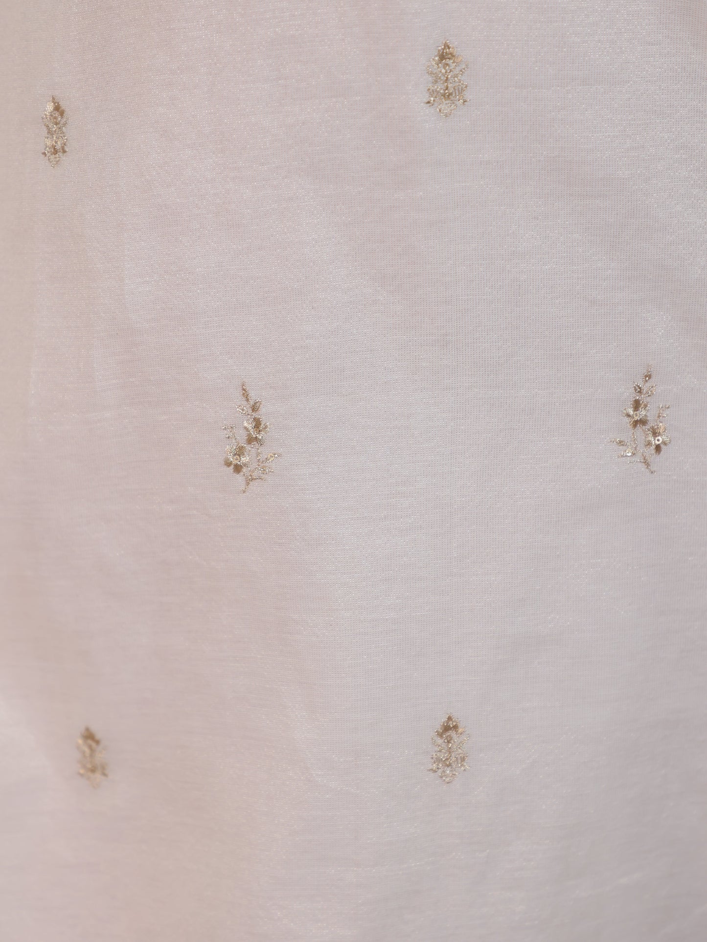 Zari Off White Solid PV Shimmer A-line Kurta