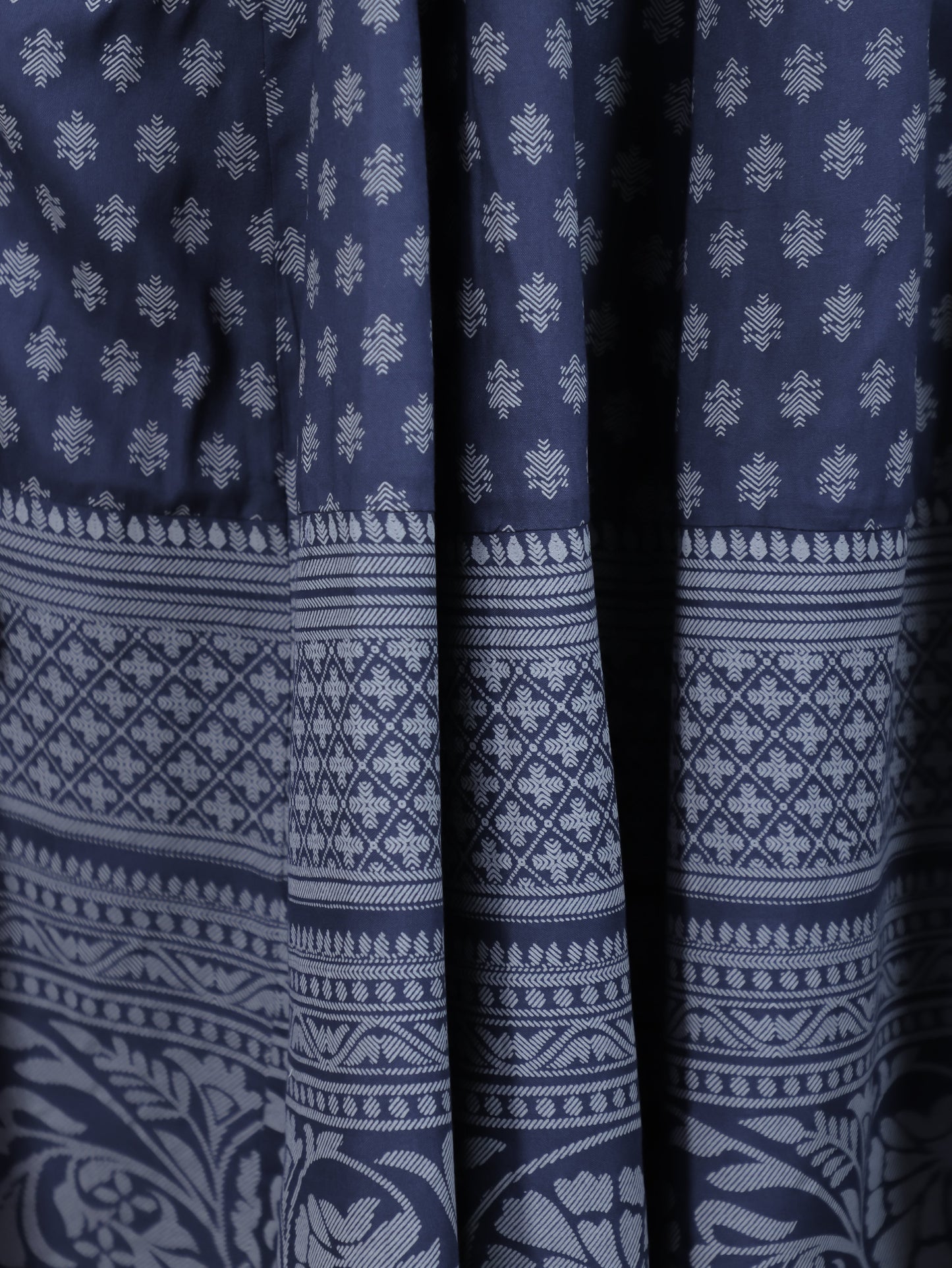 Kaantha Navy Blue Foil Viscose Kalidar Kurta