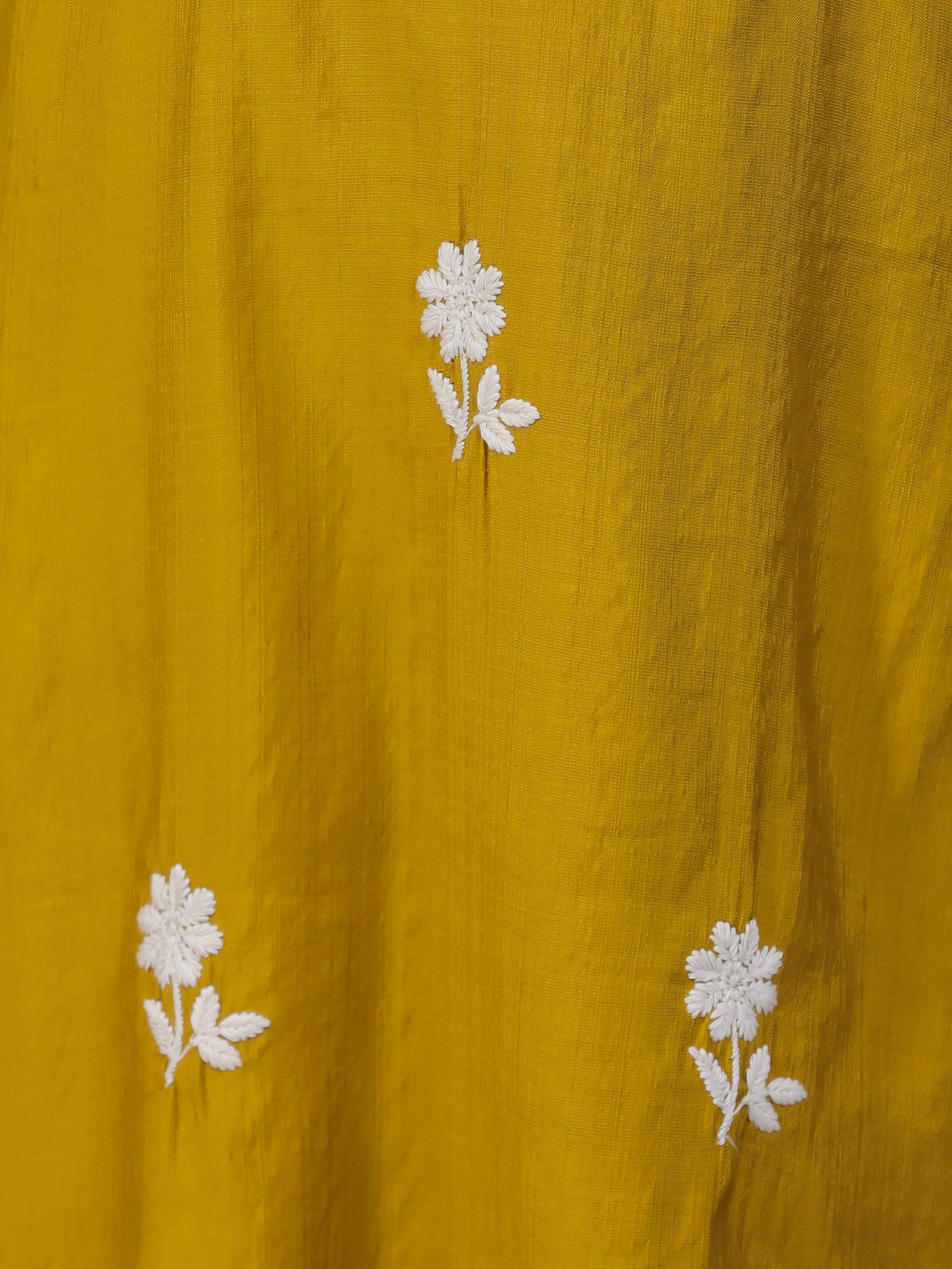 Embroidered Mustard Shantoon Straight Kurta