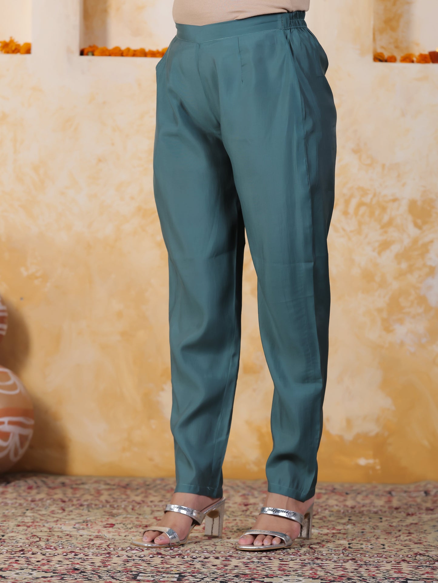 Zari Sea Green Viscose Jacquard Straight Kurta