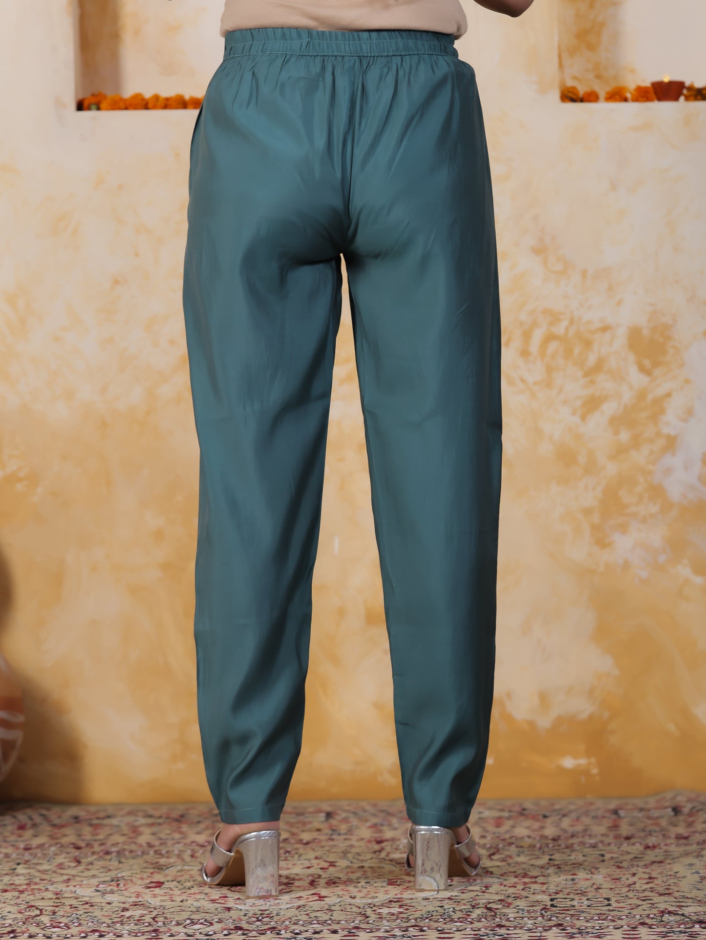 Zari Sea Green Viscose Jacquard Straight Kurta