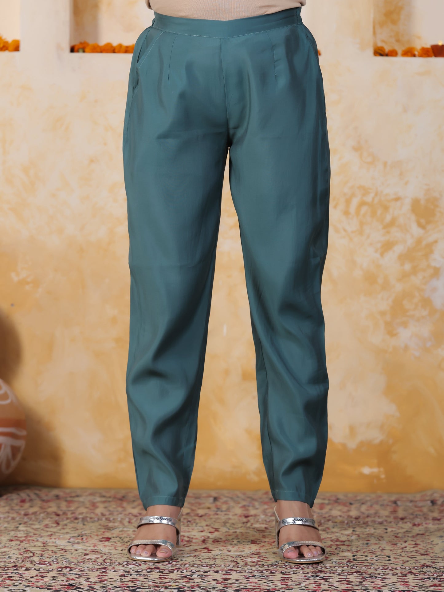 Zari Sea Green Viscose Jacquard Straight Kurta