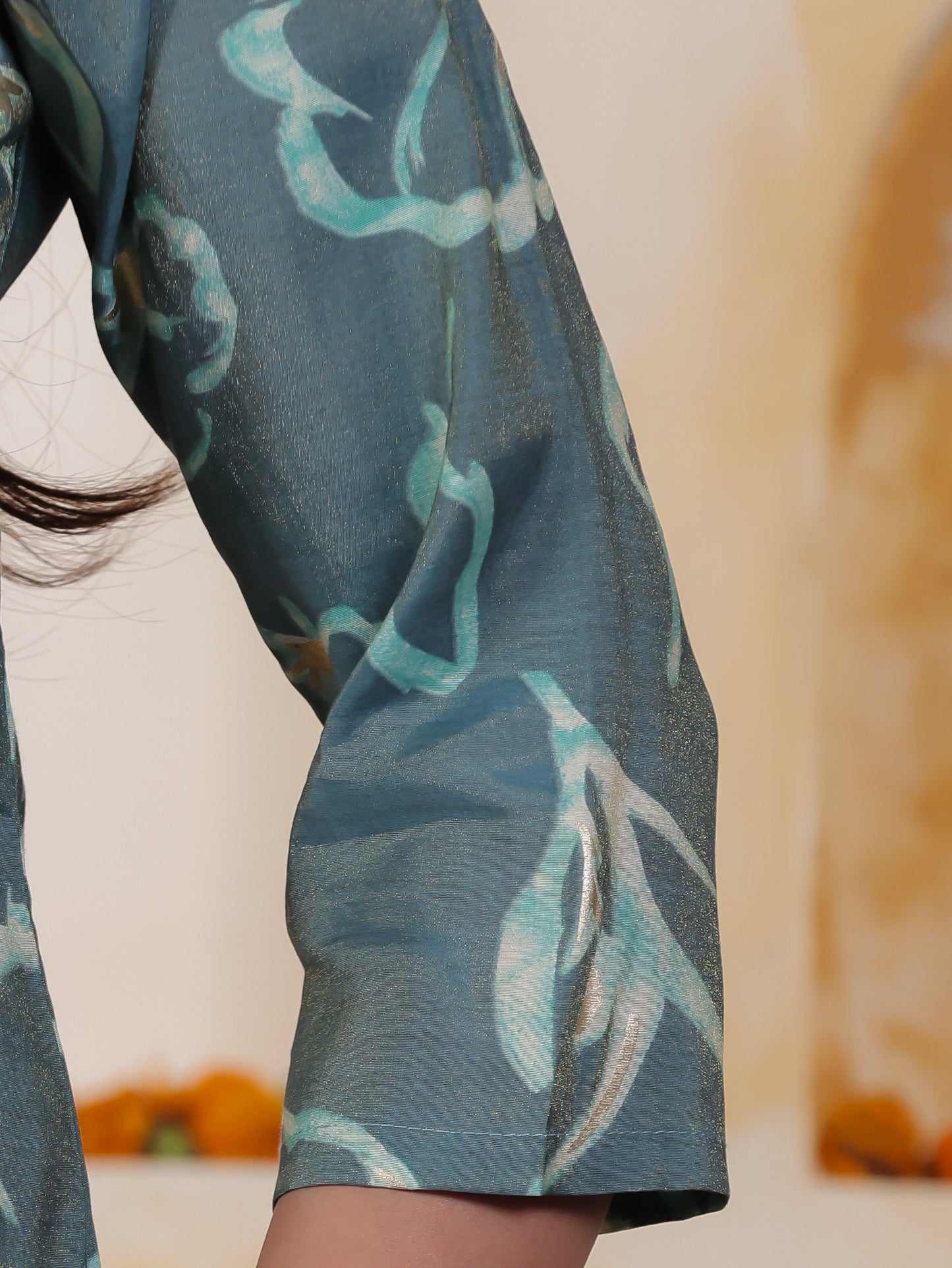 Zari Sea Green Viscose Jacquard Straight Kurta