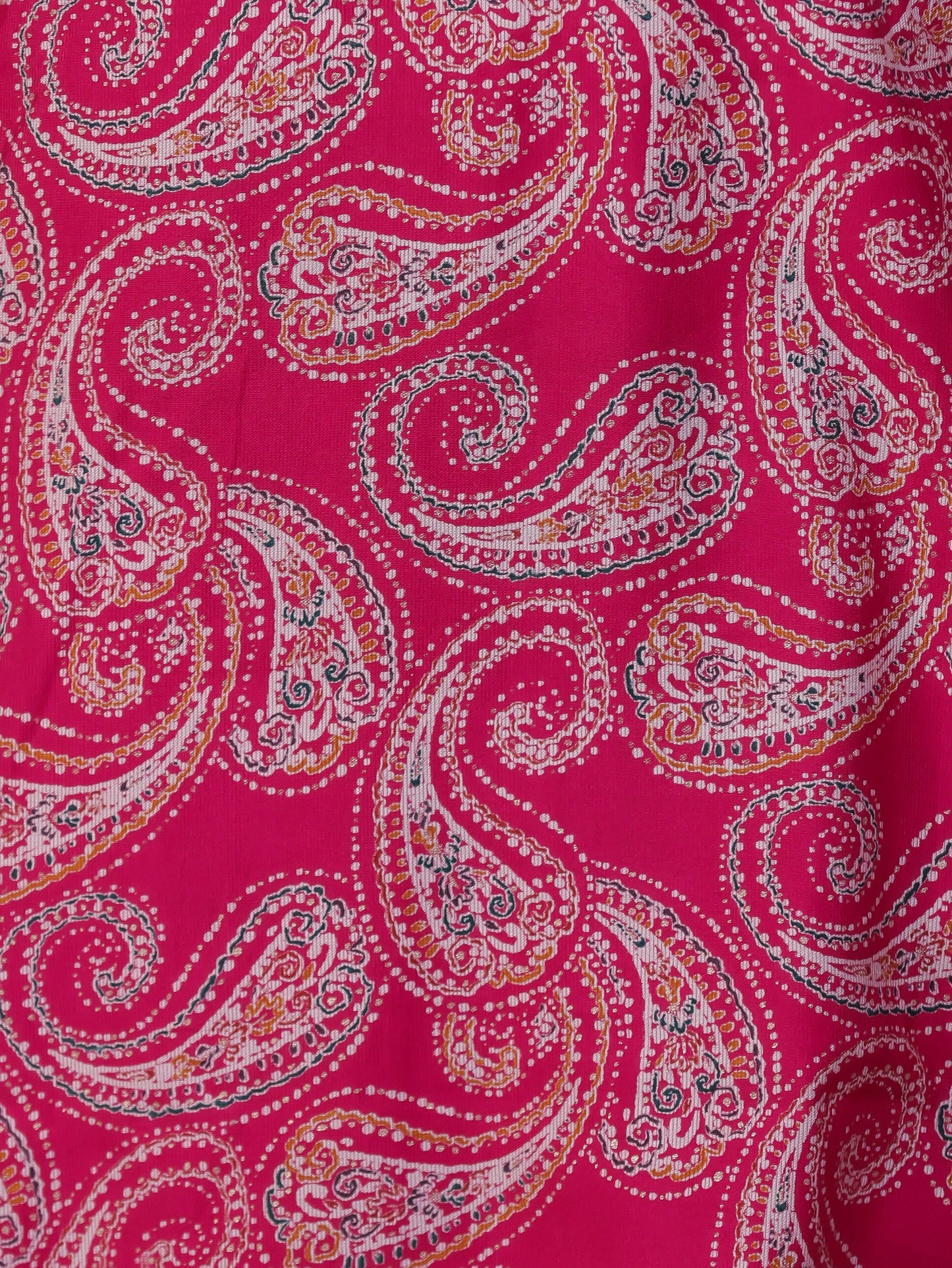 Mirror Work Pink Paisley Natural Cotton Apple cut Kurta