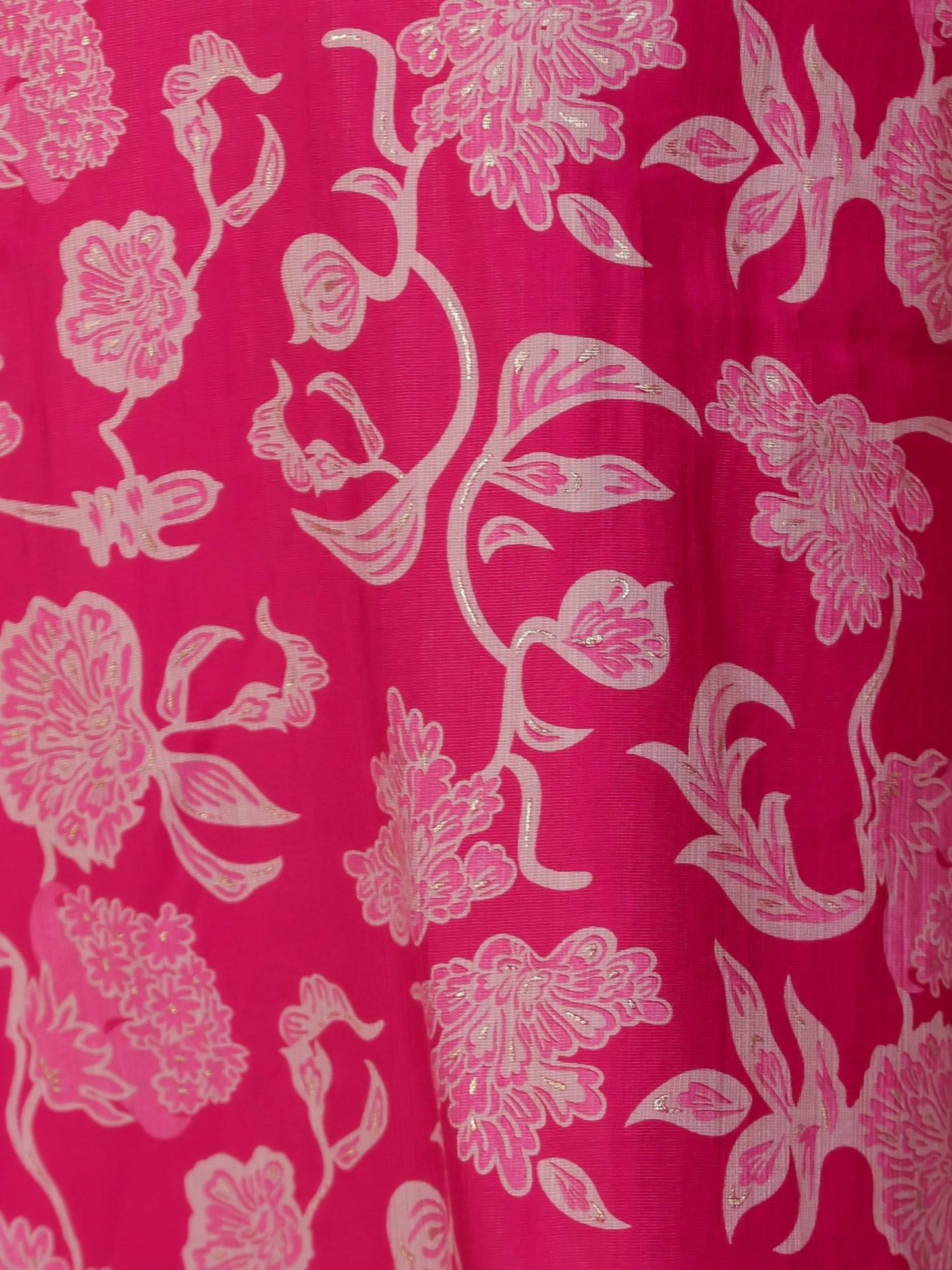 Hand work Pink AOP Poly Silk Straight Kurta