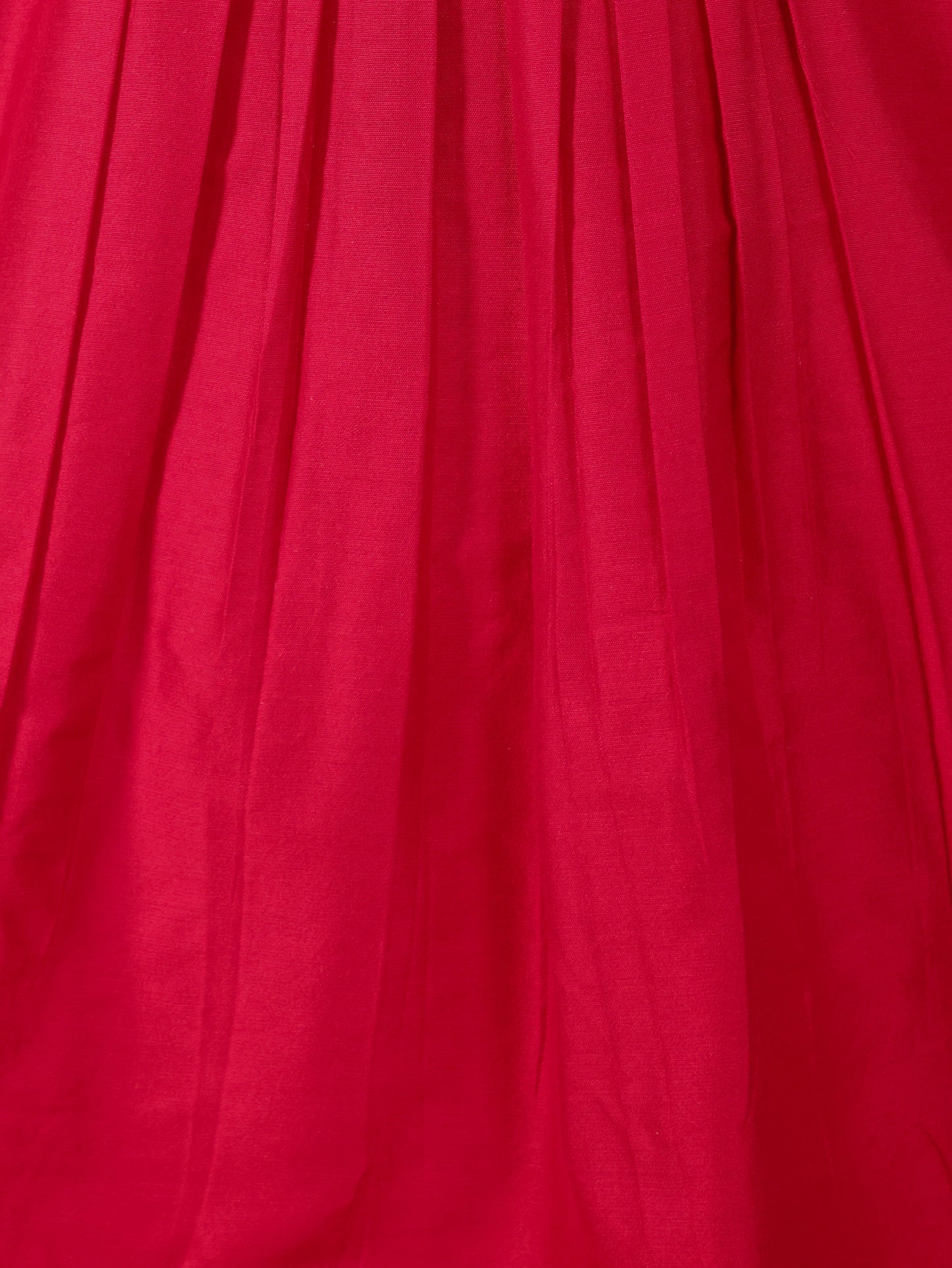 Embroidered Red Solid Roman silk Gathered Kurta