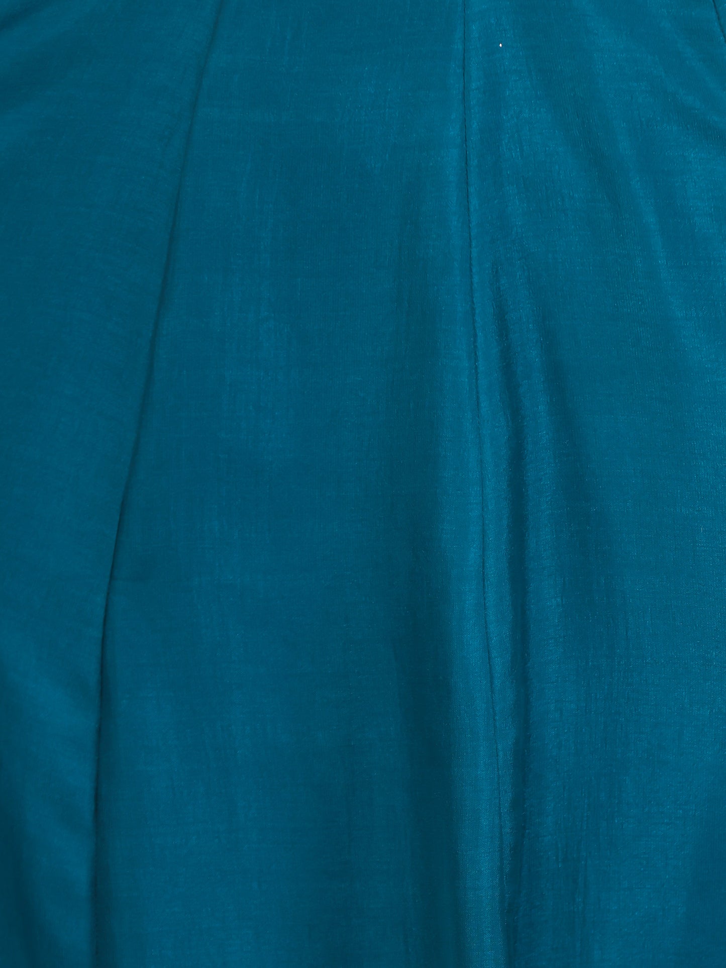 Embroidered Teal Roman silk Gathered Kurta