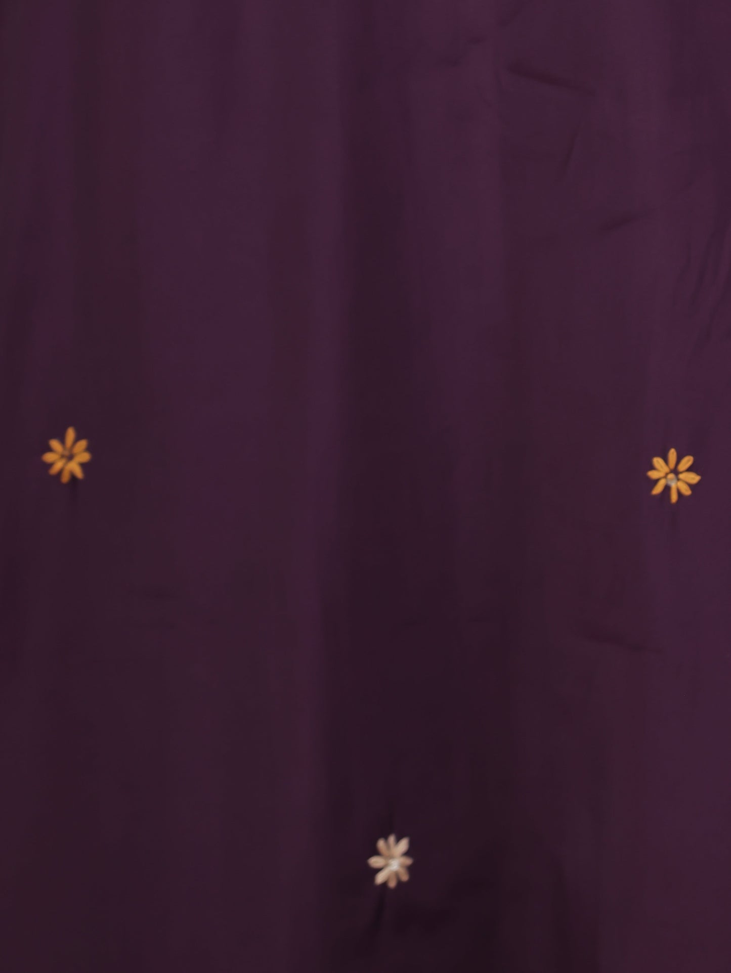 Thread Embroidery Wine Chanderi Straight Kurta