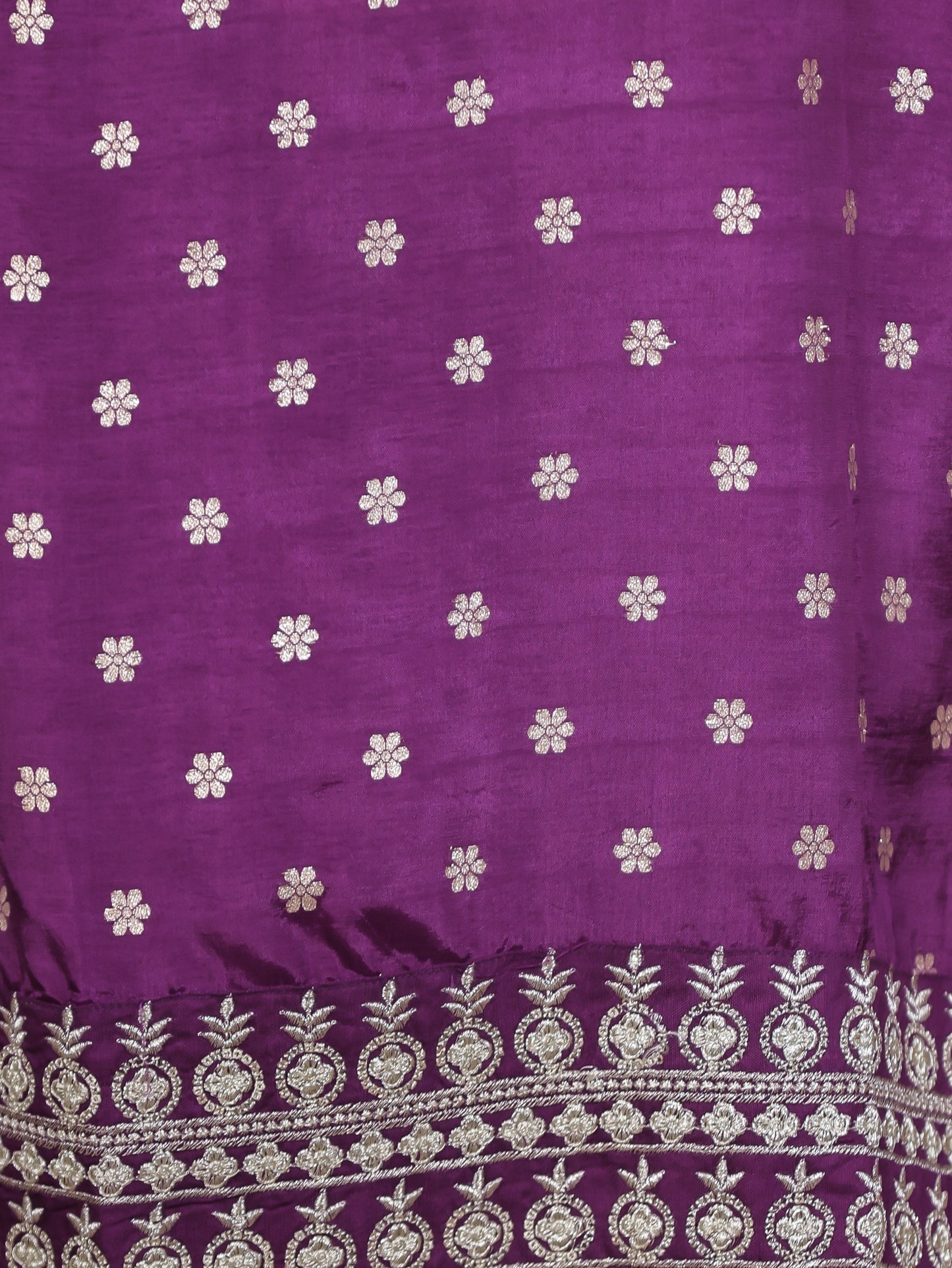 Zari Purple Brocade Straight Kurta