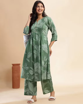 Women Floral Print A-Line Kurta Suit Set