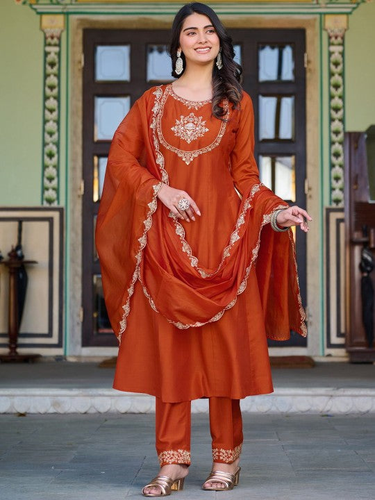 ASCIIBLUES Women Embroidered Regular Kurta
