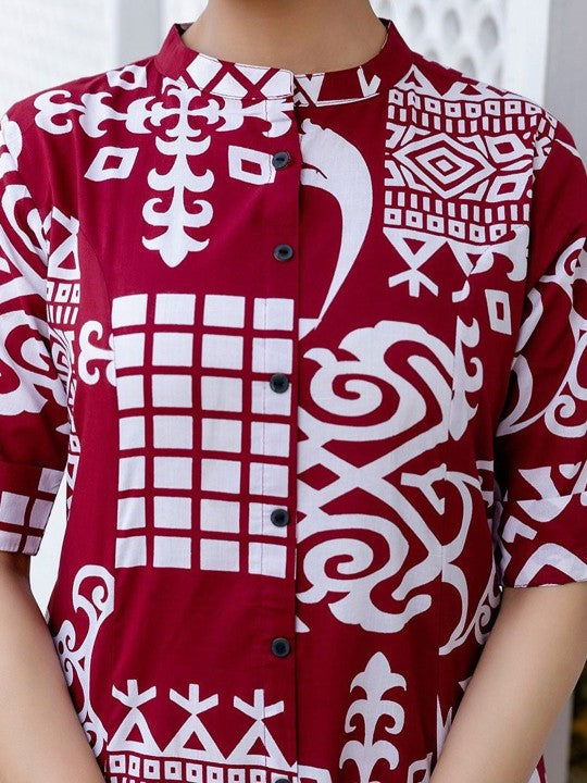 clothonus Printed Cotton Kurta & Palazzo Co-ord Set
