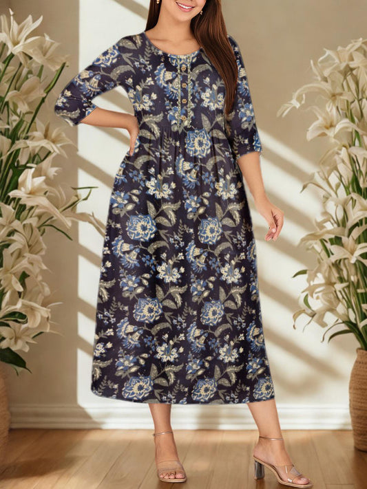 Vaidiki Women Maternity Floral Flared Ethnic Dress