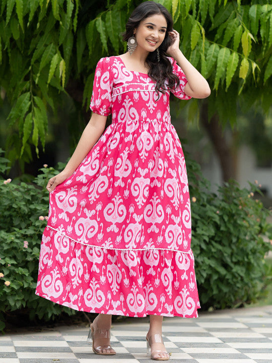 ASPORA Printed Maxi Ethnic Dresses