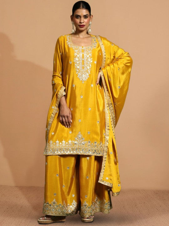 House of Pataudi Zari Embroidered Straight Kurta