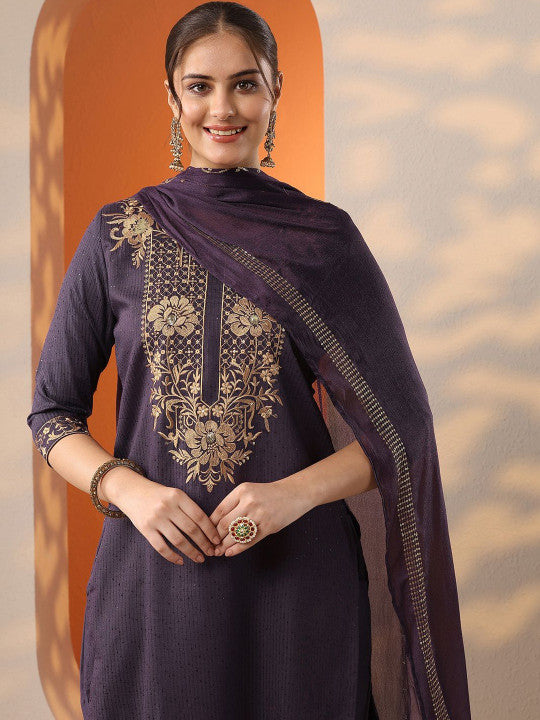 Gerua By Libas Women Ethnic Motifs Embroidered Kurta with Trousers & Dupatta