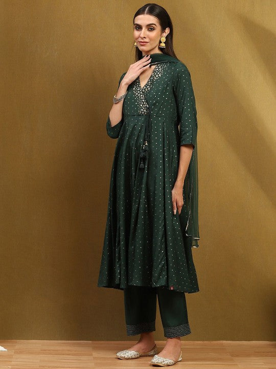Biba Ethnic Motifs Printed Anarkali Kurta