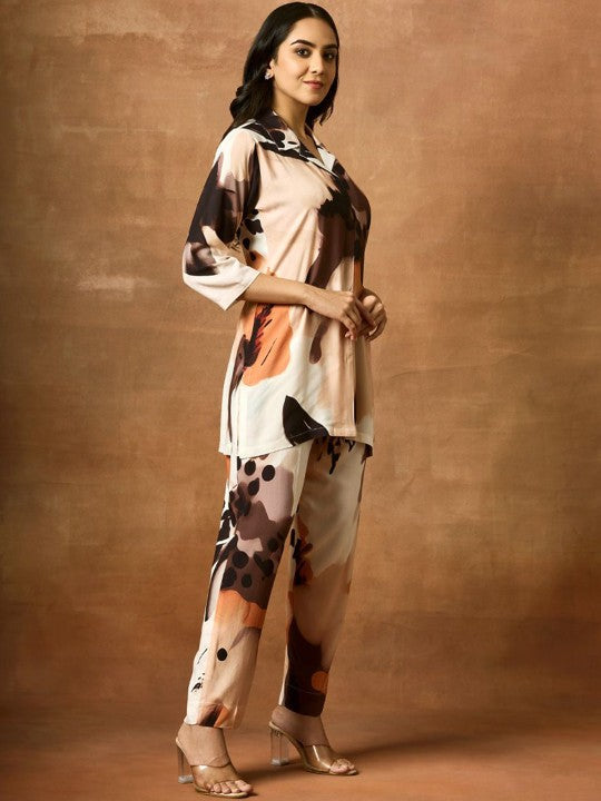 WOMEN PLUS Safar Digitally Printed Tunic With Trousers Co-Ords
