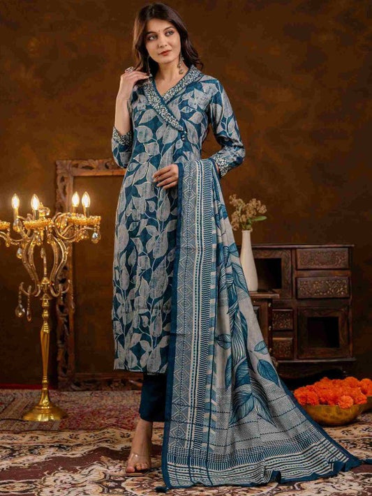 Aralia Women Floral Printed Kurta with Trousers & Dupatta