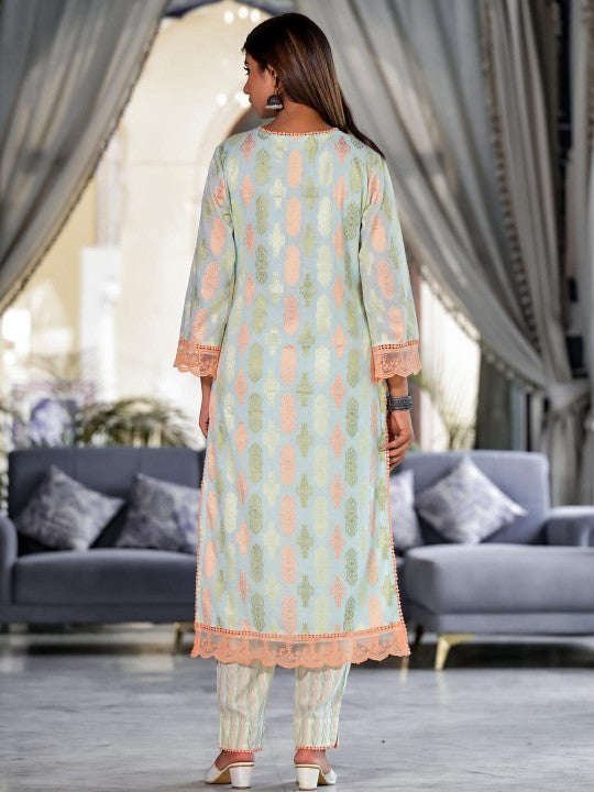 Aavanya Women Pure Cotton Printed Kurta Sets
