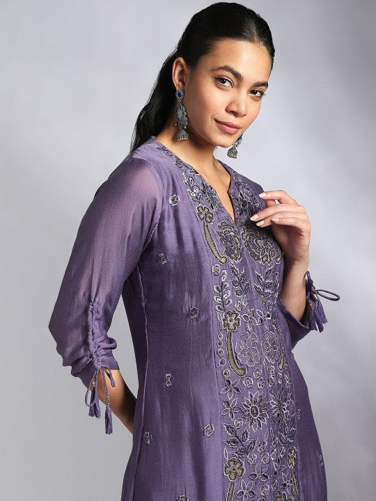 House Of Dharaa Women Floral Embroidered Kurta
