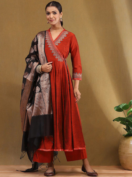 Biba Women Ethnic Motifs Printed Anarkali Kurta with Palazzo & Dupatta